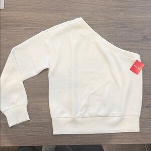 Spanx Airessentials One Shoulder Top Women's small White/cream  Sweater NEW